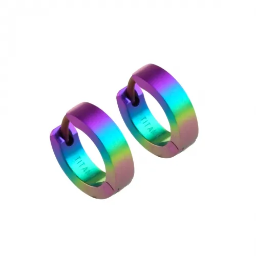 Flat Cuff Full Rainbow Hoop Earrings